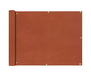 Tonture Écran de Balcon en Tissu Oxford 90x400 cm Ocre Marron avec œillets Aluminium et Corde pour Protection Soleil Pluie UV sur terrasse Jardin extérieur