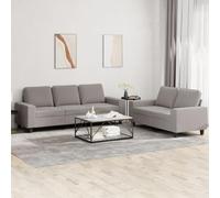 Tonture Ensemble canapés 2 pièces Taupe Tissu Polyester Durable canapé 2 Places 3 Places Salon Moderne avec Coussins Confortables Structure métal contreplaqué idéal détente et Conversation
