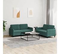 Tonture Ensemble de canapé 2 pièces en velours vert foncé, 138/158 cm de large, structure en métal robuste, ensemble de salon confortable pour adultes, home cinéma, salon