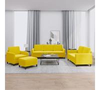 Tonture Ensemble de canapé 4 pièces en velours jaune, rembourrage doux, contreplaqué robuste et métal, meuble de salon confortable pour salon, chambre à coucher, 1 fauteuil, canapé 2 ou 3 places