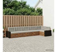 Tonture Ensemble de canapés d'extérieur 6 pièces en Bois d'acacia Massif Gris Clair pour Jardin terrasse mobilier modulable Durable et élégant pour Moments de détente et Partage en extérieur