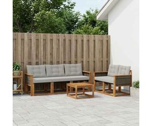Tonture Ensemble de canapés d'extérieur 7 pièces en Bois d'acacia Massif et Gris Clair pour Jardin terrasse Salon mobilier Moderne Durable et Pratique pour Moments de détente et Partage