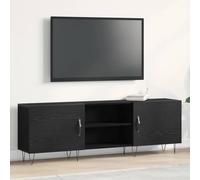Tonture Ensemble de meubles TV, aspect chêne noir, 150 x 30 x 50 cm, meuble de salon moderne, console en bois avec 2 portes, élégant centre multimédia