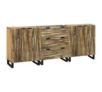 Tonture Ensemble de mobilier de Salle de Bain avec tiroir 3 pièces en Bois Marron pour Rangement Compact, Armoire Colonne Miroir et Porte Mural pour Maison ou Appartement