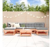 Tonture Ensemble de salon de jardin 7 pièces en bois massif Douglas - Canapé d'extérieur modulaire pour terrasse, balcon, meubles de patio robustes, groupe de sièges durables, bois non traité