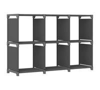 Tonture Étagère d'affichage 6 Cubes Gris 103x30x72,5 cm Tissu Acier Meuble Rangement bibliothèque décor Salon Bureau Chambre Enfant Couloir