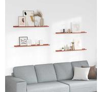Tonture Étagère Murale 4 pcs Rouge en Bois d'Ingénierie 100 x 9 x 3 cm Support Rangement Flottant Design Modulaire pour Salon Chambre Bureau Décoration