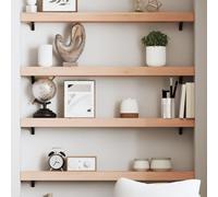 Tonture Étagère Murale en Bois de chêne Massif Non traité 100x10x6 cm, Support Flottant pour Rangement Salon, Chambre, Cuisine, Bureau, Support bibliothèque, décoration, Organisation