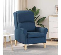 Tonture Fauteuil bleu, 76 x 94 x 102 cm, housse en tissu, cadre en bois, fauteuil de salon confortable pour salon, chambre à coucher, coin lecture, design accueillant