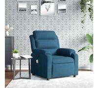 Tonture Fauteuil de massage, en velours bleu, réglable, avec massage vibrant à 6 points, fauteuil inclinable confortable pour salon, chambre à coucher, coin lecture, intérieur, adulte
