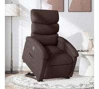 Tonture Fauteuil de relaxation avec aide à se relever, tissu marron foncé, électrique, fonction couchée manuelle, expérience d'assise confortable, pour salon et chambre à coucher, 70 x 92 x 99,5 cm