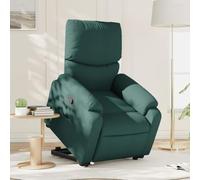 Tonture Fauteuil de relaxation avec aide à se relever, tissu vert foncé, fauteuil inclinable électrique pour personnes âgées, fauteuil TV confortable, 75 x 99 x 99 cm, fauteuil de repos confortable