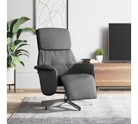Tonture Fauteuil de relaxation avec repose-pieds en tissu gris foncé, fonction couchage manuel, pivotant à 360 °, rembourrage confortable, pour salon, chambre à coucher, salle de lecture, adulte