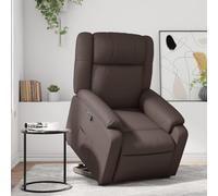 Tonture Fauteuil de relaxation électrique en cuir synthétique marron avec aide à se relever, fonction couchée manuelle, expérience d'assise confortable pour salon, chambre à coucher, charge maximale