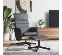 Tonture Fauteuil de relaxation en cuir synthétique gris pivotant avec fonction allongée, fauteuil lounge confortable avec repose-pieds pour salon, chambre à coucher, charge maximale de 110 kg