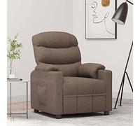 Tonture Fauteuil de relaxation en tissu taupe, fonction allongée manuelle, dossier réglable, fauteuil confortable pour salon, chambre à coucher, coin lecture, intérieur, fauteuil rembourré pour