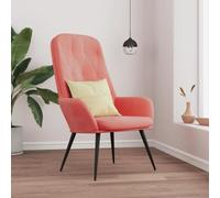 Tonture Fauteuil de relaxation en velours rose, structure en métal, 70 x 77 x 98 cm, fauteuil lounge confortable pour chambre à coucher, salon, coin lecture, intérieur