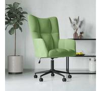 Tonture Fauteuil de relaxation en velours vert clair, design moderne, hauteur réglable avec roulettes, pivotant, fauteuil confortable pour salon, chambre à coucher, bureau, fauteuil de lecture