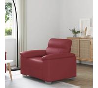 Tonture Fauteuil lounge en cuir synthétique avec accoudoirs larges, structure en bois et métal robuste, confortable pour salon, bureau, chambre à coucher - Bordeaux - 60 cm