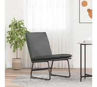 Tonture Fauteuil lounge gris foncé 52 x 75 x 76 cm, housse en tissu polyester, fauteuil de relaxation confortable avec structure en métal, pieds antidérapants, idéal pour le salon, la chambre à