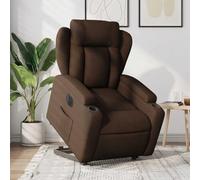Tonture Fauteuil relax avec aide à se lever, en tissu, marron, fauteuil pour TV avec fonction transat, porte-gobelets, pour salon, chambre à coucher, charge 110 kg