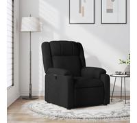 Tonture Fauteuil relax en tissu noir - Réglable manuellement - Confortable - Pour salon, chambre à coucher, coin lecture, détente en intérieur - Pour adultes - Charge maximale de 110 kg