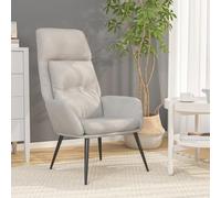 Tonture Fauteuil relax gris clair, aspect daim, rembourrage épais, structure en métal, 70 x 77 x 94 cm, pour salon, chambre à coucher, salle de lecture, capacité de charge maximale 110 kg, fauteuil