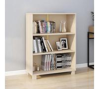 Tonture Hamar Armoire à livres en pin massif avec 3 étagères, marron miel, 85 x 35 x 112 cm, étagère sur pied pour livres, magazines, décoration, salon, bureau
