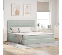 Tonture Lit avec espace de rangement, élévateur hydraulique, éclairage LED gris clair, 180 x 200 cm, meuble de chambre moderne, cadre en métal robuste, matelas confortable