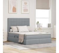 Tonture Lit de rangement en cuir synthétique gris clair avec matelas, 140 x 200 cm, mécanisme de levage latéral hydraulique, meuble de chambre moderne pour une élégance peu encombrante