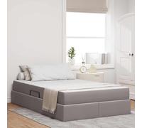 Tonture Lit de rangement moderne avec matelas, taupe, 120 x 190 cm, polyester, cadre en métal, élévateur hydraulique, meubles de chambre à coucher, peu encombrant