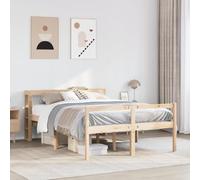 Tonture Lit pour personnes âgées, 120 x 190 cm, en pin massif, hauteur d'entrée surélevée de 44 cm, avec tête de lit, cadre de lit robuste pour chambre à coucher, grand espace de rangement, meubles