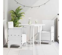 Tonture Lot de 2 chaises de jardin blanches 53 x 49 x 85 cm, en plastique polypropylène, résistantes aux UV, imperméables, aspect rotin, pour terrasse, balcon et jardin, chaises d'extérieur