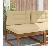Tonture Lot de 2 coussins de canapé d'extérieur en polyester - Beige - Coussin d'assise et de dossier - 80 x 80 x 8 cm et 80 x 43 x 10 cm - Antidérapant - Lavable - Ergonomique - Pour jardin, terrasse