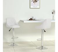 Tonture Lot de 2 tabourets de bar - Avec revêtement en cuir synthétique - Hauteur réglable avec ressort à gaz - Pivotants - Moderne - Pour salle à manger, bar, île