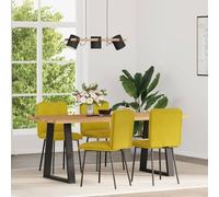 Tonture Lot de 4 chaises de salle à manger, en velours jaune, modernes et confortables, structure en métal et bois, 45 x 54 x 83 cm, pour salle à manger, salon, charge maximale : 110 kg, sensation