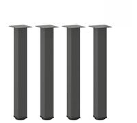 Tonture Lot de 4 pieds de table console, anthracite, réglables en hauteur, 72-74 cm, robustes pour bureau, table à manger, table basse, commode, bureau, industrie, stable, antidérapant, accessoires