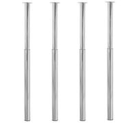 Tonture Lot de 4 pieds de table télescopiques chromés réglables en hauteur de 710 à 1100 mm - Pieds de meuble en métal robuste - Pieds de rechange pour bureau, table à manger, table basse, bureau