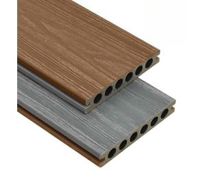 Tonture Lot de lames de terrasse WPC marron et gris, 30 m², 4 m, composite bois/plastique, 23 mm, extra épais, imperméable, aspect bois, pour terrasse, balcon, zone de piscine, pose et rénovation