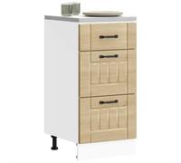 Tonture Lucca Meuble bas de cuisine en chêne Sonoma avec espace de rangement, pieds réglables, tiroir et porte, armoire d'appoint compacte pour cuisine, salle à manger, garde-manger et organisateur