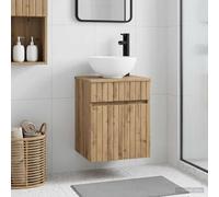 Tonture Meuble de lavabo mural en chêne Artisan avec beaucoup d'espace de rangement, 39 x 41 x 64,5 cm, tiroir et porte, meuble de lavabo moderne pour salle de bain et WC