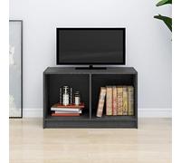 Tonture Meuble TV gris 70 x 33 x 42 cm en pin massif avec compartiments, style moderne, meuble de salon durable, meuble TV pratique pour électronique grand public