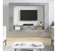 Tonture Meuble TV gris béton 152 x 22 x 113 cm Matériau bois Étagère multimédia moderne pour salon Meuble TV durable avec espace de rangement