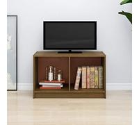 Tonture Meuble TV marron miel 70 x 33 x 42 cm - Pin massif - Support TV robuste pour salon - Design moderne - Rangement pratique