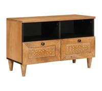 Tonture Meuble TV mural avec espace de rangement - 70 x 33 x 46 cm - En bois - Marron clair - Design moderne pour salon et home cinéma