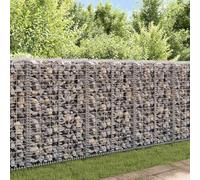 Tonture Mur à gabion en acier galvanisé 20x20x100 cm avec couvercles pour clôture, séparation et aménagement extérieur, robuste et facile à assembler pour jardin, terrasse ou cour