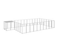 Tonture Niche pour chien en acier de 19,36 m² avec toit en polyéthylène imperméable, porte verrouillable, construction en treillis durable, idéal pour jardin, terrasse, camping