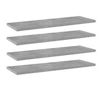 Tonture Panneaux de bibliothèque 4 pcs Gris béton 60x20x1,5cm en aggloméré pour Rangement intérieur Salon Bureau Chambre avec Supports compatibles