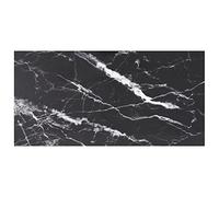 Tonture Plateau de table noir - 100 x 50 cm - 6 mm - En verre trempé aspect marbre - Surface de rechange pour meubles - Accessoires de bricolage - Stable - Découpe sur mesure pour cuisine, bureau