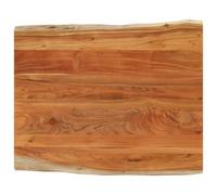 Tonture Plateau de table rectangulaire en bois d'acacia massif 90 x 80 x 2,5 cm avec bord naturel, surface en bois pour meubles à faire soi-même, plaque de rechange à construire, embout stable pour